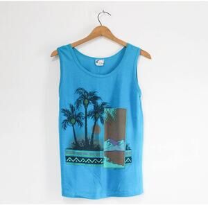 Vintage Tropical Tank Top Medium